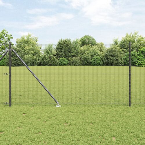 VidaXL Zavarena žičana ograda s 13 klinova siva 1.4x25 m čelik Slike
