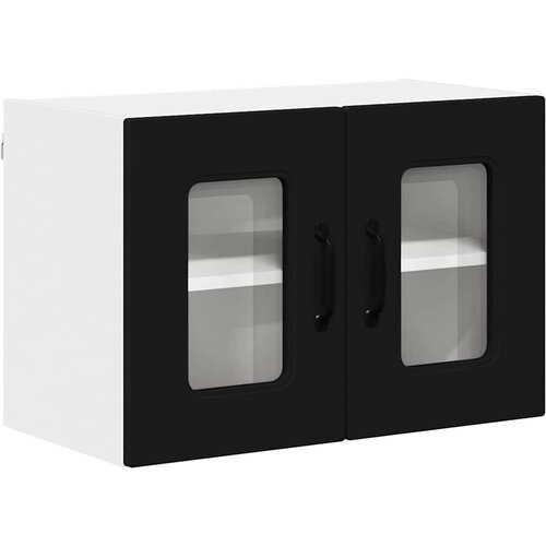 VidaXL zidni kuhinjski ormarić s policom 2 pcs crna 60 x 31 x 40 cm Slike
