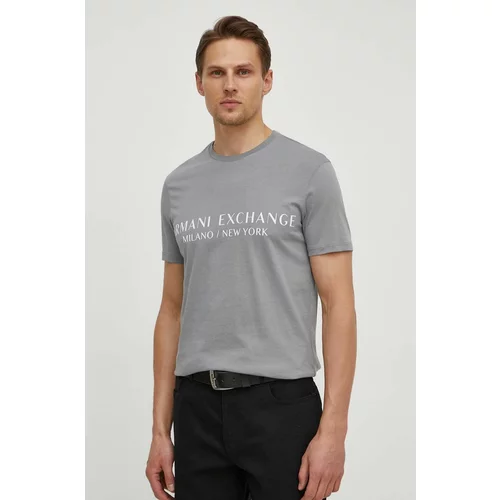 Armani_Exchange Kratka majica moški, siva barva