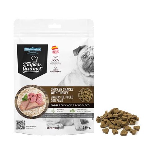 Mediterranean_Natural Poslastica za pse sa ukusom piletine i ćuretine Tapas, 190g Cene