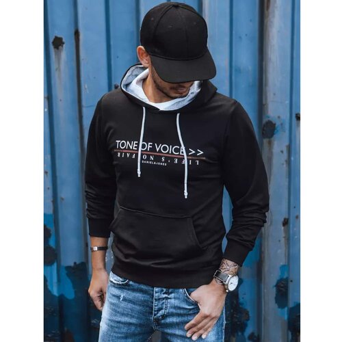 DStreet Black men&amp;#039;s sweatshirt with print BX5387 Slike