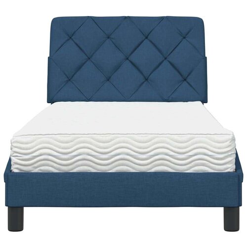  Krevet s madracem plavi 90 x 190 cm od tkanine Slike