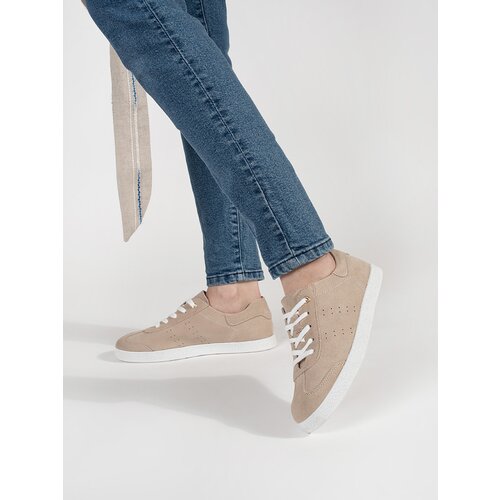 GOODIN Beige women's leather sneakers Cijene