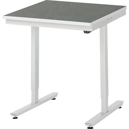RAU Delovna miza z električno nastavitvijo višine, obloga iz linoleja, nosilnost 150 kg, ŠxG 750 x 800 mm Cene