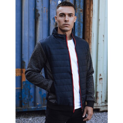DStreet Men's transitional quilted jacket dark blue Cene
