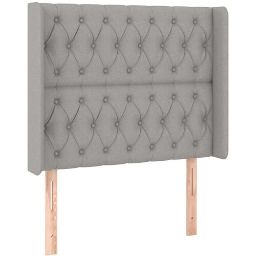  Uzglavlje svjetlosivo 93 x 16 x 118/128 cm od tkanine Slike