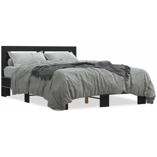  Okvir za krevet crni 120x190 cm konstruirano drvo i metal