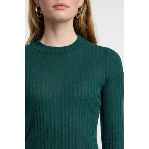 Trendyol Emerald Green High Collar Ribbed Flexible Slim Fit Knitted Blouse Slike