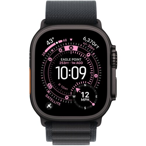 Apple watch ultra 3 alpine loop crna MF0X4QF/A velikost zapestnice: large 49mm crna titanova &amp;scaron;katla Slike