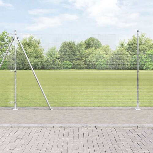  Zavarena žičana ograda s 7 flan&amp;scaron;nim stupovima 1.4x10 m Pocinčana čelika Slike