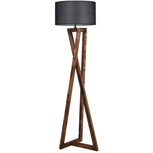 Opviq lights Črna/rjava stoječa svetilka s tekstilnim senčilom (višina 166 cm) Maçka – Cene
