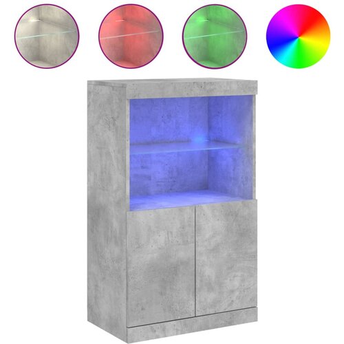 Maison Chic Komoda - Predalnik z LED lučkami betonsko siva 60,5x37x100 cm, (21720861) Slike