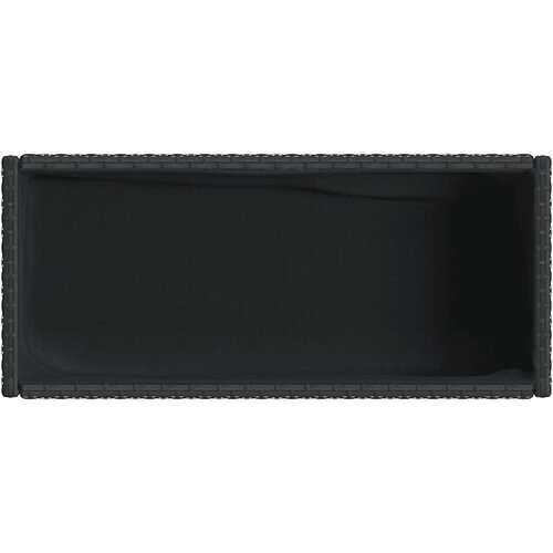  Vrtne sadilice s policom 2 kom crne 90 x 40 x 75 cm poliratan Slike