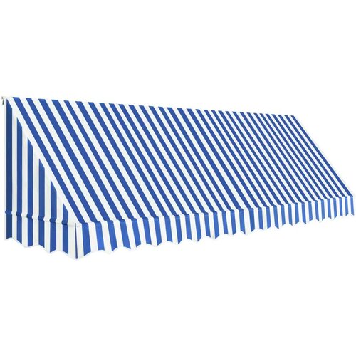 Bistro tenda 400x120 cm modra in bela, (20610342) Slike