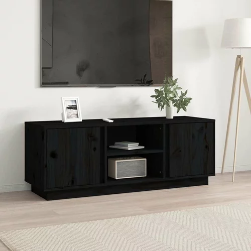 TV omarica črna 110x35x40,5 cm trdna borovina, (20731619)