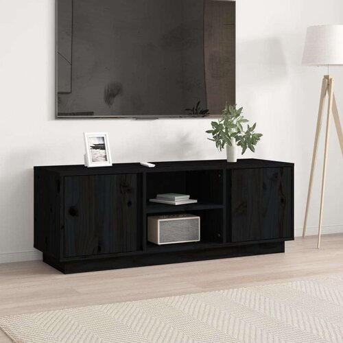 TV ormarić crni 110 x 35 x 40 5 cm od masivne borovine Cijene