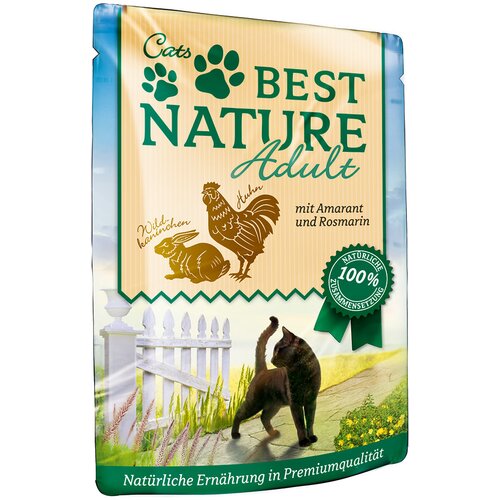 Best Nature Cat Adult 16 x 85 g - kunec s piščancem in amarantom Cene