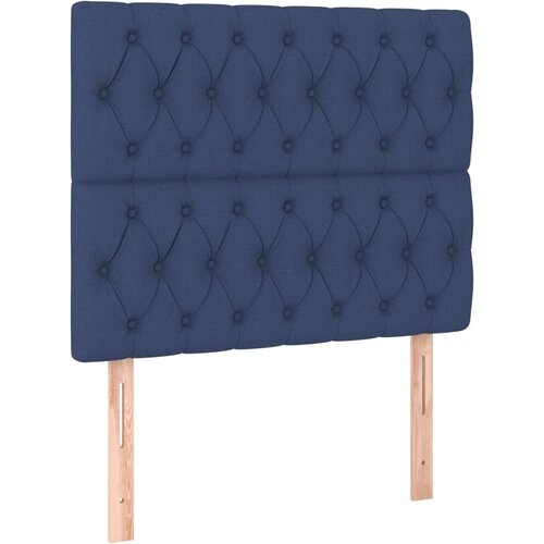 Maison Chic Posteljno vzglavje - Vzglavna omarica 2 kosa modro 100x7x78/88 cm blago, (22076992) Slike