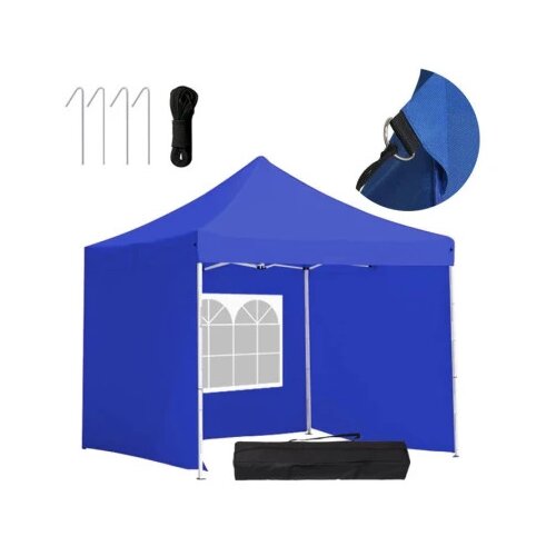  Zložljiv vrtni paviljon 2,9x2,9m s stranskimi stenami in torbo za prenašanje - modra, (5000346970) Cene