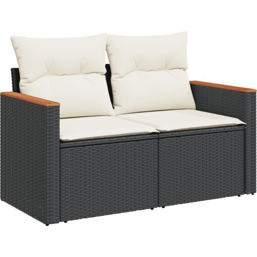  8-dijelni set vrtnih sofa od poliratana s jastucima crni Crna 62 x 62 x 69 cm Slike
