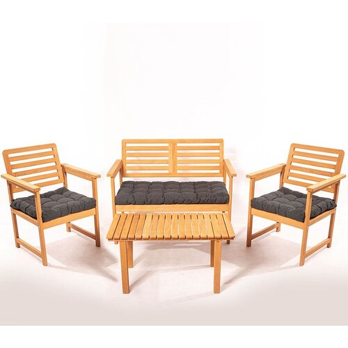 Hanah home MYT01 - Anthracite Garden Table &amp;amp; Chairs Set (4 Pieces) Slike