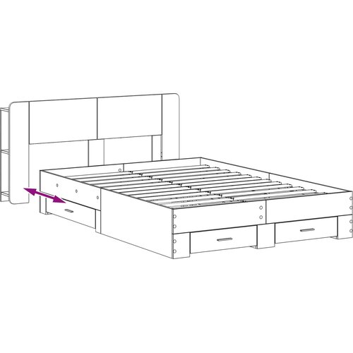  Okvir kreveta s pohranom Betonska siva 150 x 200 cm Slike