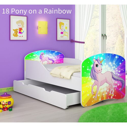  Otro&scaron;ka postelja ACMA z motivom + predalom 160x80 cm 18 Pony on a rainbow Cene