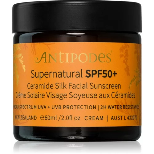 Antipodes Supernatural SPF50+ Ceramide Silk Facial Sunscreen zaštitna krema za lice s ceramidima SPF 50+ 60 ml