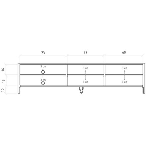 The Beds TV omarica iz masivnega hrasta v naravni barvi 200x48 cm Twig &amp;ndash; Slike