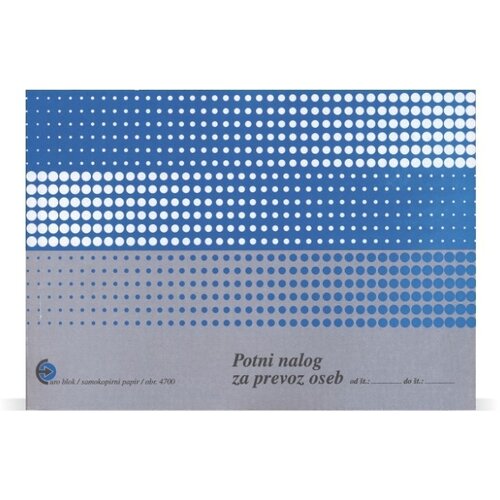  Potni nalog za prevoz oseb A5 (obrazec 4700) Slike