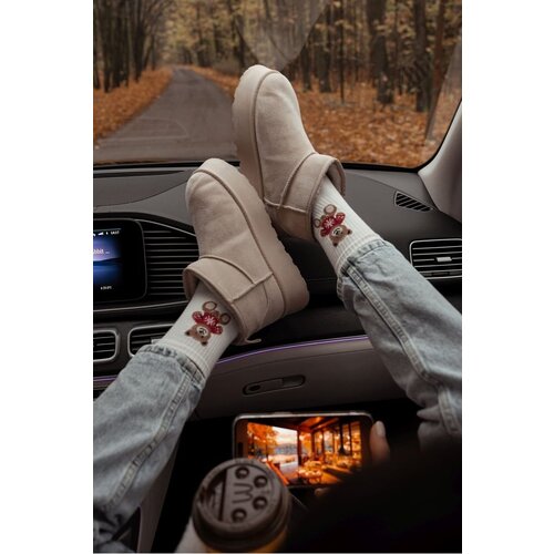 Milena Women Socks Bear in Sweater White Cijene