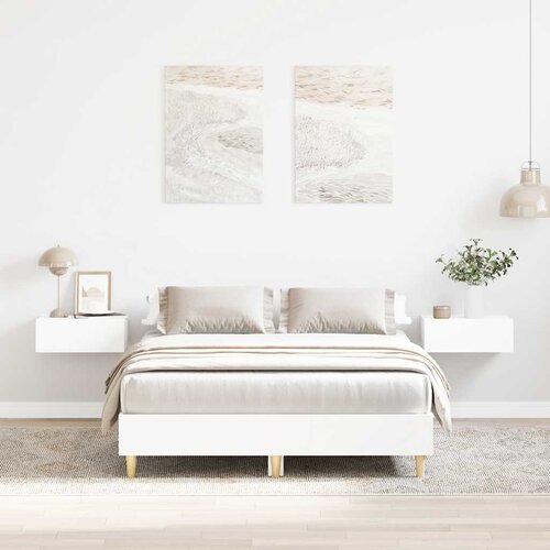 VidaXL Okvir kreveta bez madraca bijeli 135x190 cm konstruirano drvo Slike