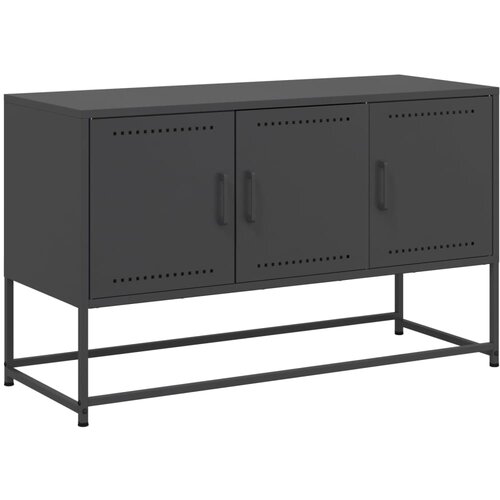 Maison Chic TV omarica - TV enota - Televizijska omarica črna 100,5x39x60,5 cm jeklo, (21699656) Slike