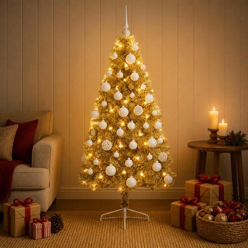  Umjetno božićno drvce s kuglicom 150 cm 150 LED lampica Slike