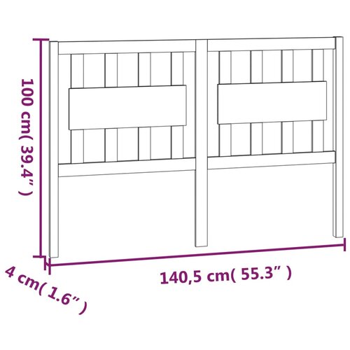  Uzglavlje za krevet bijelo 140,5x4x100 cm od masivne borovine Slike