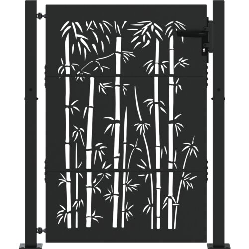 vidaXL Vrtna vrata Drugo Črna 105 x 150 cm Jeklo s prašnim premazom Cene