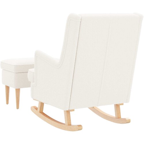  Fotelja s footstoolom 2 kom. Krem Boucl&amp;eacute; 60 x 79 x 87,5 cm Slike