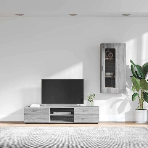  Set TV komoda s ladicama Zidne Siva Sonoma Konstruirano drvo Slike