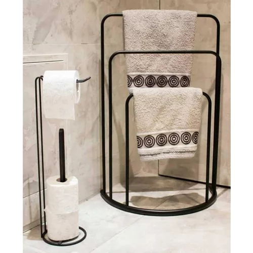 Bathroom Solutions Stojalo za brisače 49,5x75 cm kovinsko črno