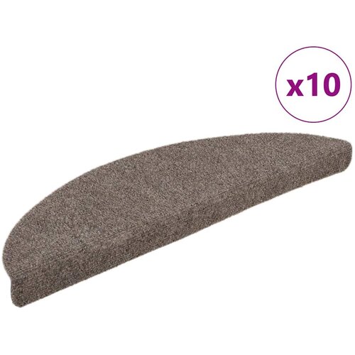  Prostirke za stepenice, samoljepljive, 10 kom, 56x17x3 cm, bež, poluokrugle Cene