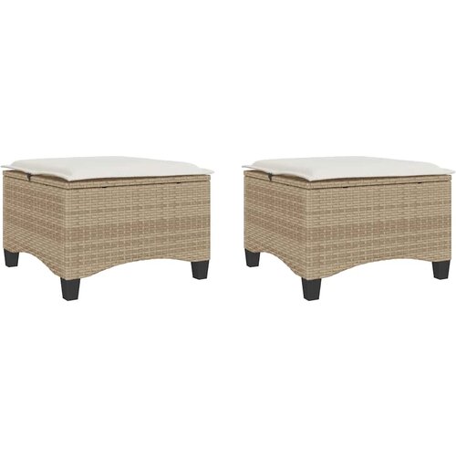 Maison Chic Vrtni stolčki - Vrtni stoli z blazinami 2 kosa Bež 55x55x36 cm Poly Rattan JS1092, (21878187) Slike
