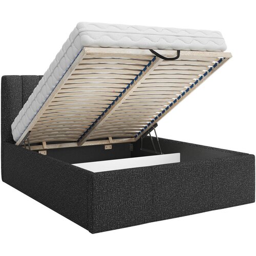 Boxxx OBLAZINJENA POSTELJA 140 cm x 200 cm , tekstil antracit Slike