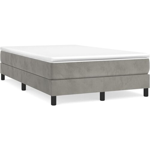 Maison Chic Box spring postelja - Vzmetna postelja z vzmetnico svetlo siva 120x200 cm žamet SL79, (21909928) Cene