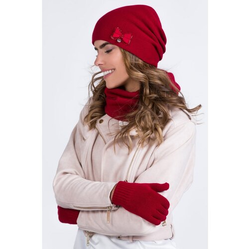 Kamea Ženski šešir K.20.004.21 siva | tamnocrvena Slike