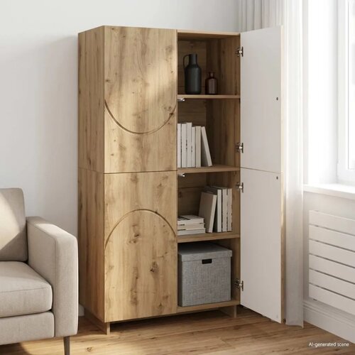  Visoka komoda Hrast artisan 79 x 41 x 151 cm Konstruirano drvo - Hrast artisan Cijene