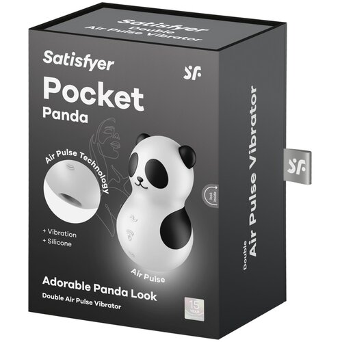 Satisfyer Pocket Panda - stimulator klitorisa s valovima zraka (crni) Slike