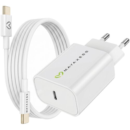 Oem Mayaxess, Omrežni polnilnik za iPhone 16 Plus 20W + 1m USB-C kabel, Bela, (5000275884) Cene