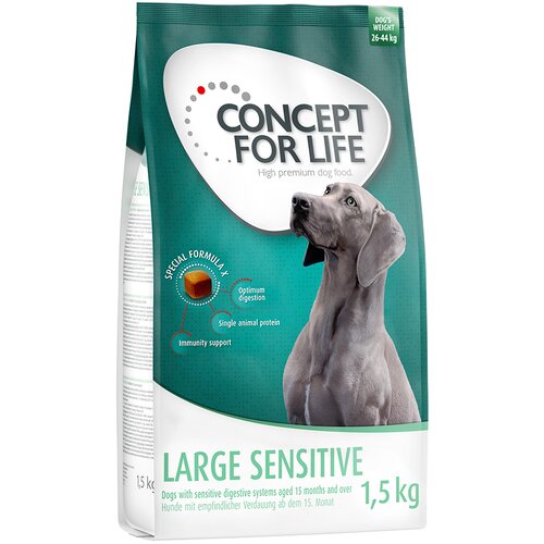 4 x 1 kg / 1.5 kg Concept for Life po posebni ceni! - 4 x 1,5 kg Large Sensitive Cijene
