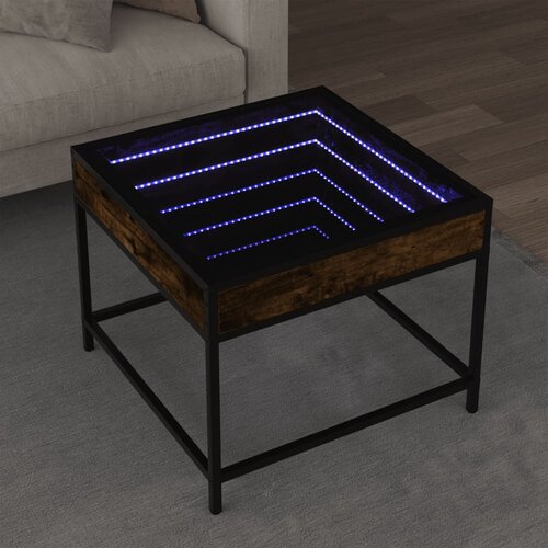  Stolić s beskonačnim LED svjetlima boja hrasta 50x50x41 cm Cene