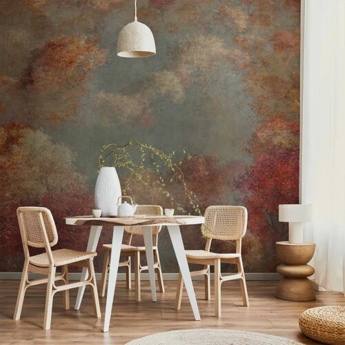  Foto tapeta - Nature in autumn - landscape of autumn trees in painted retro style 200x140 Cene